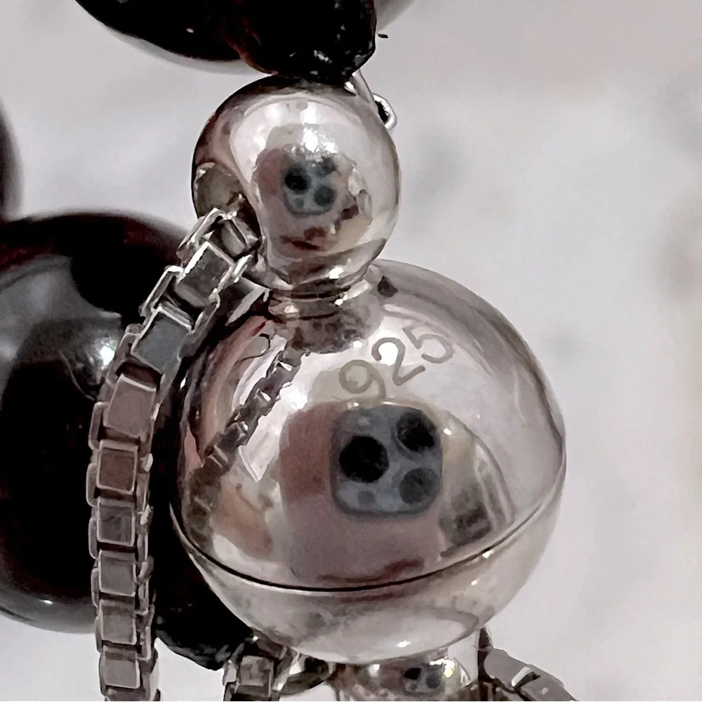 Indian Garnet Bead Sterling Silver BOLO Necklace
